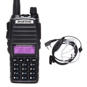 

2020 Baofeng UV-82 Plus vhf/uhf Long Range 8W Powerful Walkie Talkie Portable upgrade of UV-82+2-PTT Acoustic Tube Headset
