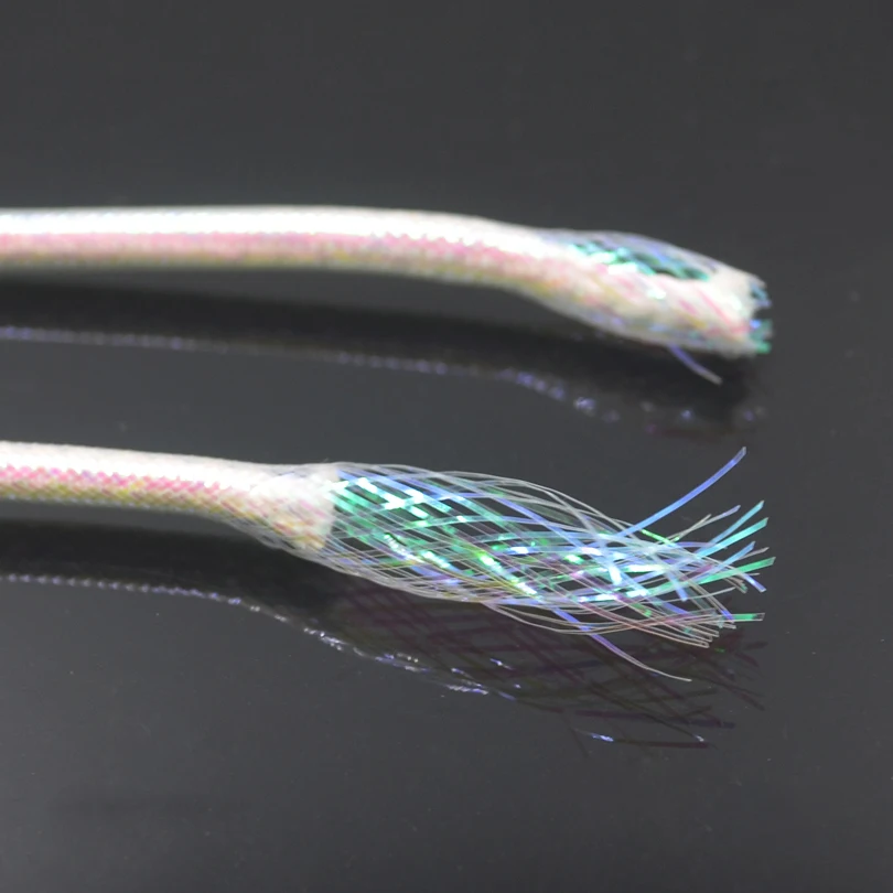 MNFT 2 упаковки(всего 4 м) Mraided голографический шнур из майлара 3,5 мм 3 мм трубы для рыбы мухобойка материалы есть белые линии заполнения