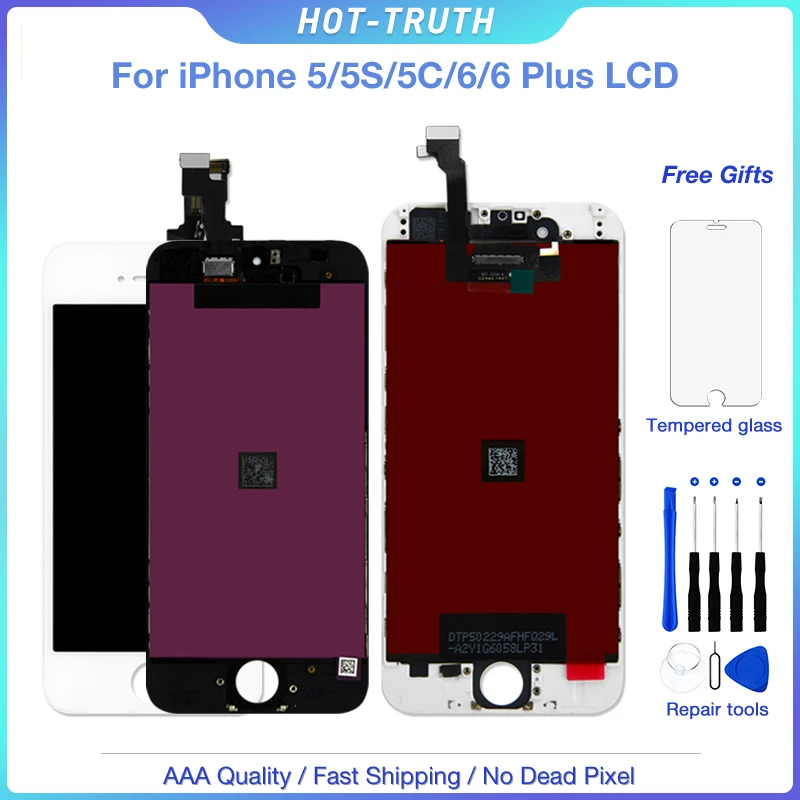 1 шт. OEM ЖК экран для iPhone 5 5s 5c 6 Plus AAA дисплей дигитайзер сенсорный в сборе 100%
