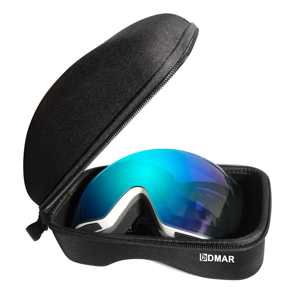 DMAR ski goggles spherical anti-fog Protection double layers keep warm big lenses glasses men women snow goggles skating