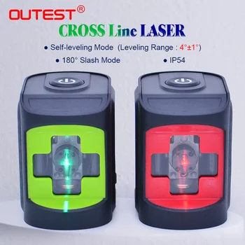 

OUTEST Mini 2 Lines Laser Level Red Beam or Green Beam Two Cross Lines Self-leveling Level