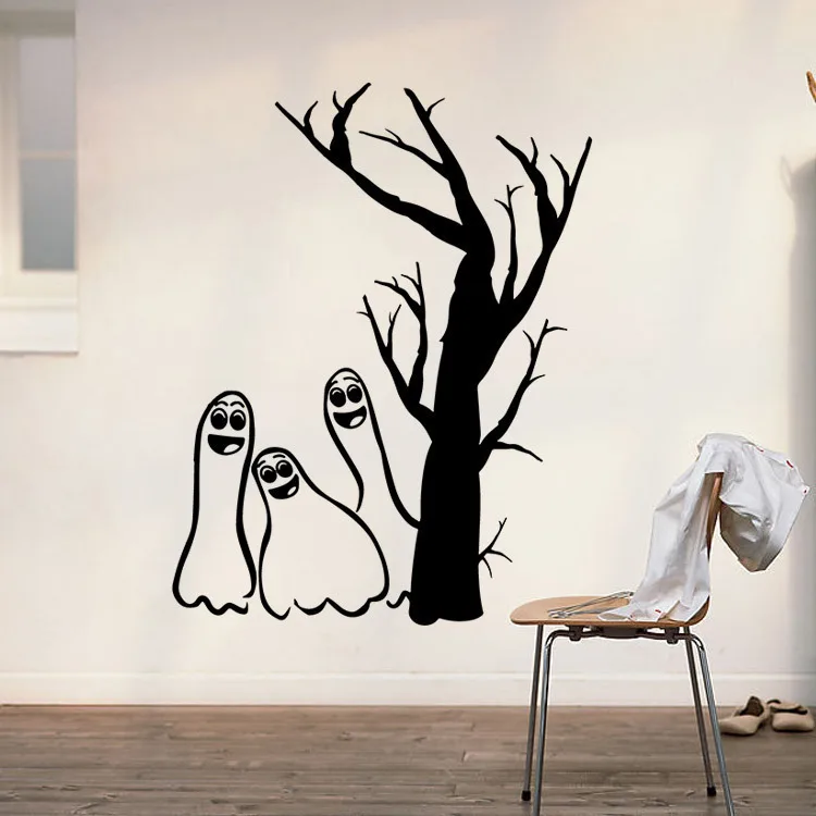 halloween wall stickers withered tree ghosts black background decoration creative pattern factory direct lower price - Halloween Wall Decor halloween wall stickers withered tree ghosts black background decoration creative pattern factory direct lower price - Halloween Wall Decor