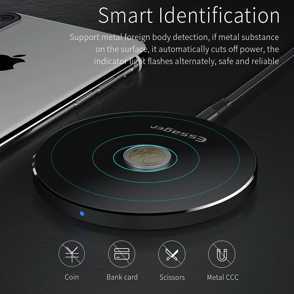  Essager QI Drahtlose Ladegerät für iPhone Xs Xiao mi mi 9 10W Schnelle Wirless Wireless Charging Pa