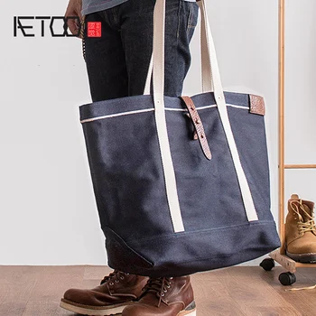 

AETOO Woven cowboy has red ear men's literary handbag fashion shoulder bag