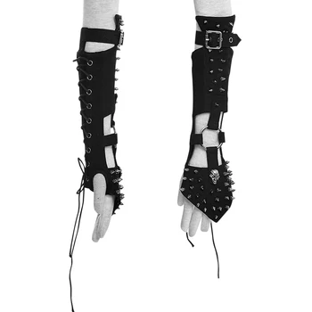 

Devil Fashion Winter Arm Warmers With Buckle Black Rivet Arm Warmer Free Size Women Fingerless Arm Sleeves