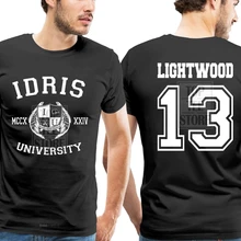 Idris Университет Сумеречных охотников футболка для мужчин Lightwood 13 heronale 91 Lightwood 89 печать короткая футболка США размера плюс S 3Xl