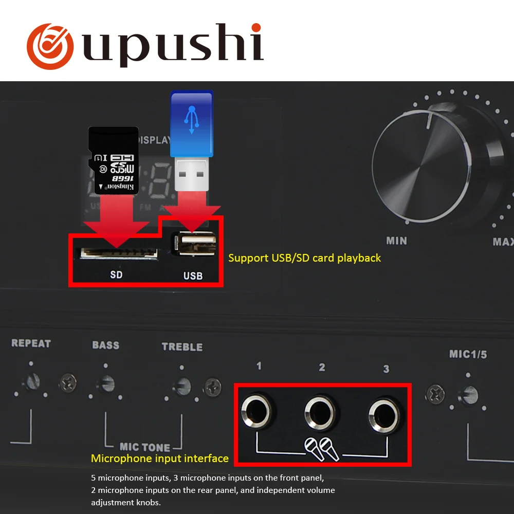 Oupushi AV760 Professional усилитель мощности для караоке с KS818 оригинальным динамиком