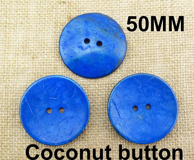 10 шт. 50 мм синие пуговицы кокосового цвета украшение круглый аксессуар швейная одежда сапоги пальто бренд кнопка ccb-051