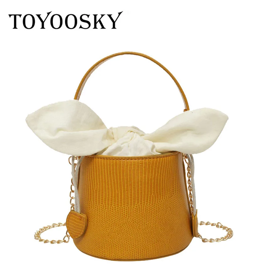 

TOYOOSKY Drawstring Bucket Bag For Women 2019 Fashion Mini PU Leather Crossbody Bags Ladies Shoulder Bags Female Small Handbags