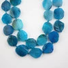 Aprox 15 Uds hebra, azul vetas de dragón ágatas placa rodaja cuentas para brazalete dijes joyería, perforadas de en medio ► Foto 1/2