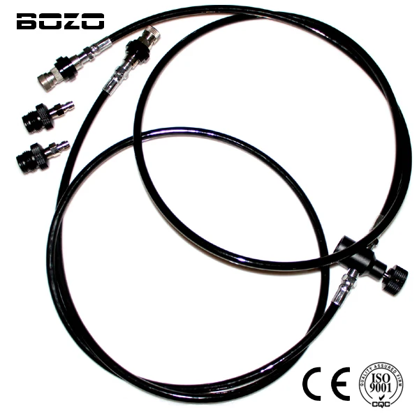 

Dual 52" straight remote with QD and slide check double long hose NEW paintball free shipping
