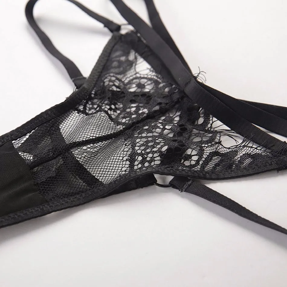 Missomo Women Thong Sexy Lace Porno Boxer Panties G String Fashionable Sexy Black Lace Straps Thong Briefs