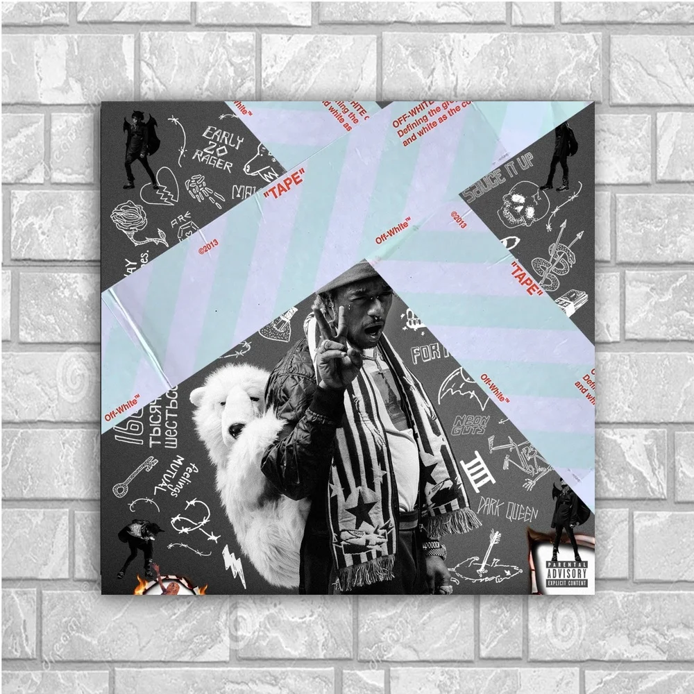 Альбомная обложка Lil Uzi Vert Luv Is Rage 2 2017 Rap художественные плакаты на холсте для