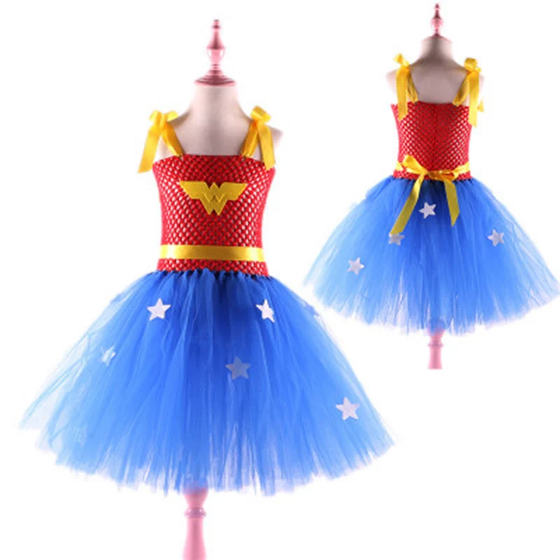 Wonder Woman/Детский костюм супергероя для костюмированной вечеринки; платье на Хэллоуин; очень милое платье; Одежда для девочек; костюм супердевушки; Vestidos От 3 до 8 лет - Цвет: 2