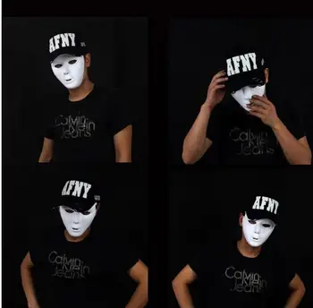 

2018 New 1200pcs/lot New type jabbawockeez mask dance PVC pure white mask masquerade party masks halloween hip-hop male masks