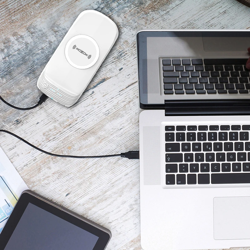 MOXOM Wireless Charger Power Bank 18000mAh Dual USB Mini Power Bank Portable Wireless Charging Battery Charger For iPhone X + MOXOM Wireless Charger Power Bank 18000mAh Dual USB Mini Power Bank Portable Wireless Charging Battery Charger For iPhone X +