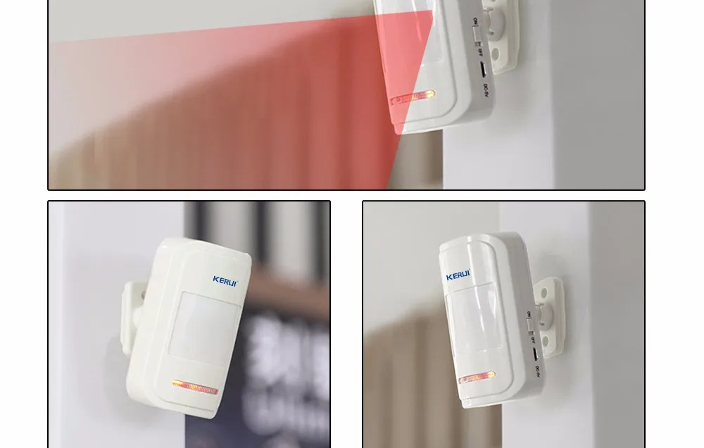 Inteligente sem Fio Detector de Movimento para Alarme sem Fio Kerui Lote P819433mhz Detector Pir Gsm Pstn Auto Dial Home Security 5 Pçs - 6 Alarme Sem Fio GSM PSTN Auto Dial Home Security