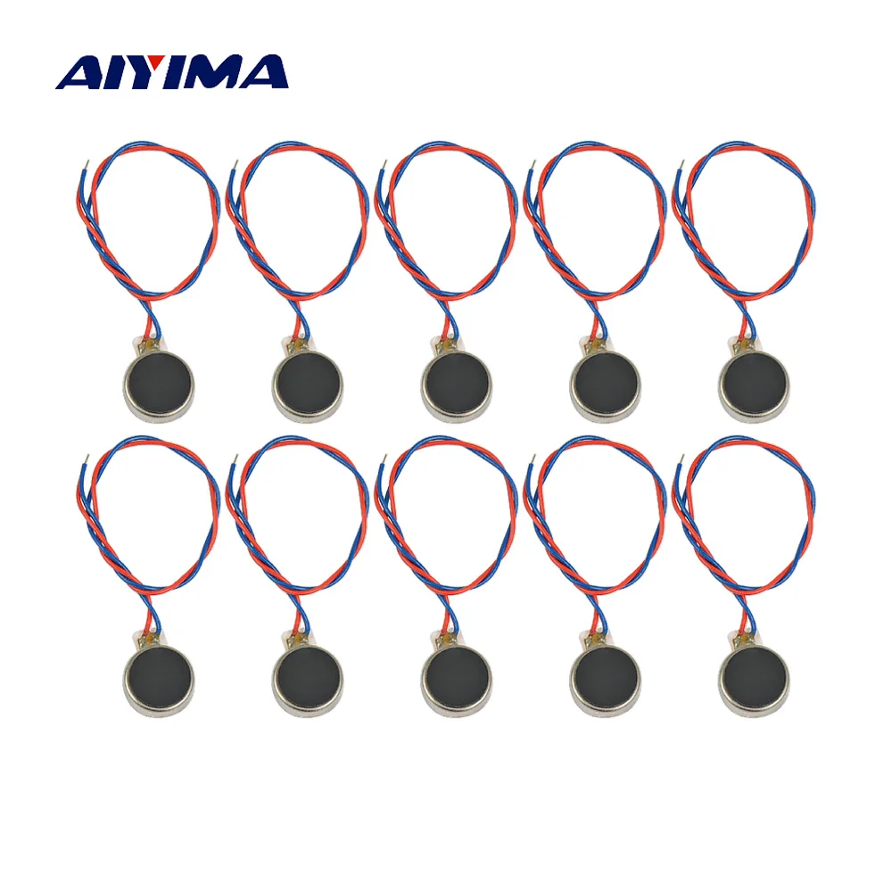 

Aiyima 10pcs Micro 0830 Flat Vibration Motor DC3V-3.7V Button Type Mini DC Motores For Phone Coin