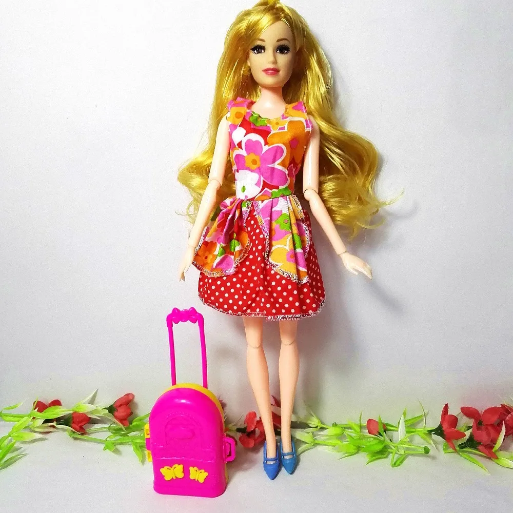 2 PCS/Lot beautiful Barbie Doll And Cute Travel Suitcase Luggage ...