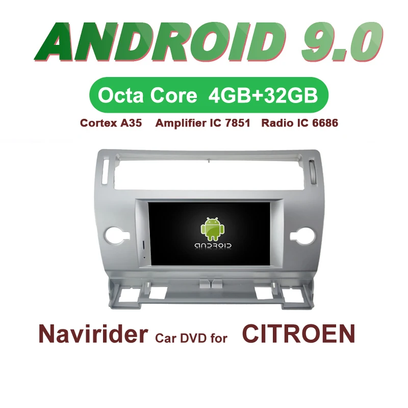 

OTOJETA Car GPS Android 9.0 Radio FOR CITROEN C4 silver frame Navigation integrated DVD Capacitive screen Support Mirror Link