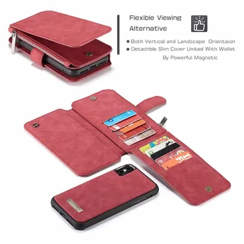 

Luxury Vintage Detachable Business Wallet Leather Case for Apple iPhone X 5.8' Retro Magnetic Card Pocket Phone Fundas Cases