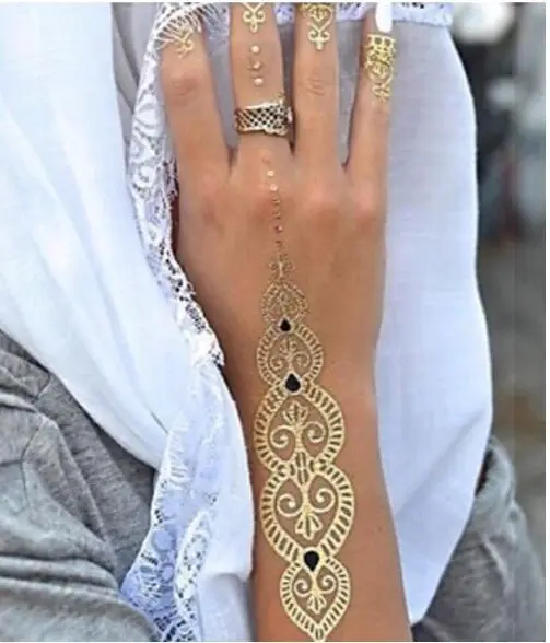10pc lot new body art metallic temporary tattoo gold silver black 10pc lot new body art metallic temporary tattoo gold silver black