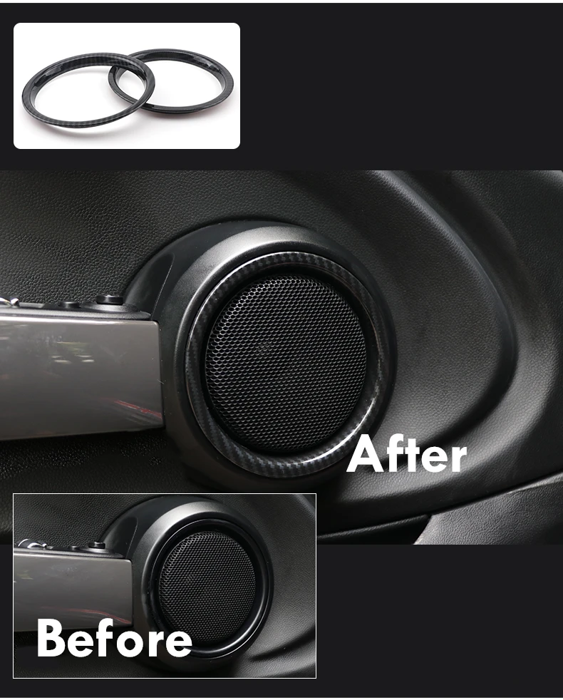 

car carbon fiber abs loudspeaker box covers decoration accessories for mini cooper f55 f56 styling