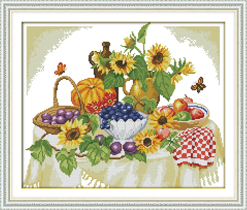 

A good harvest (3)counted printed on fabric DMC 14CT 11CT Cross Stitch kitsembroidery needlework Sets Home Decor