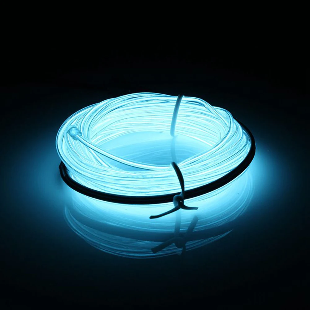 Неоновый шнур Led EL Wire String Светодиодная лента гибкий светильник для автомобиля Танцевальная вечеринка 2 м 3 м 5 м Питание от батареи с контроллером Led rgb