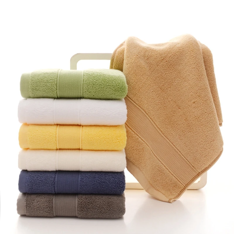 Одноцветные комплекты полотенец в полоску, высокое качество, уплотненное банное полотенце из хлопка для больших гостиниц, Впитывающее Воду мягкое полотенце для лица
