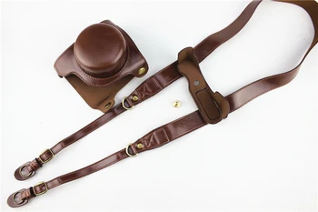 

New Luxury PU Leather Video camera case bag for Panasonic Lumix GF10 12-32mm With Strap Open battery 4 Color