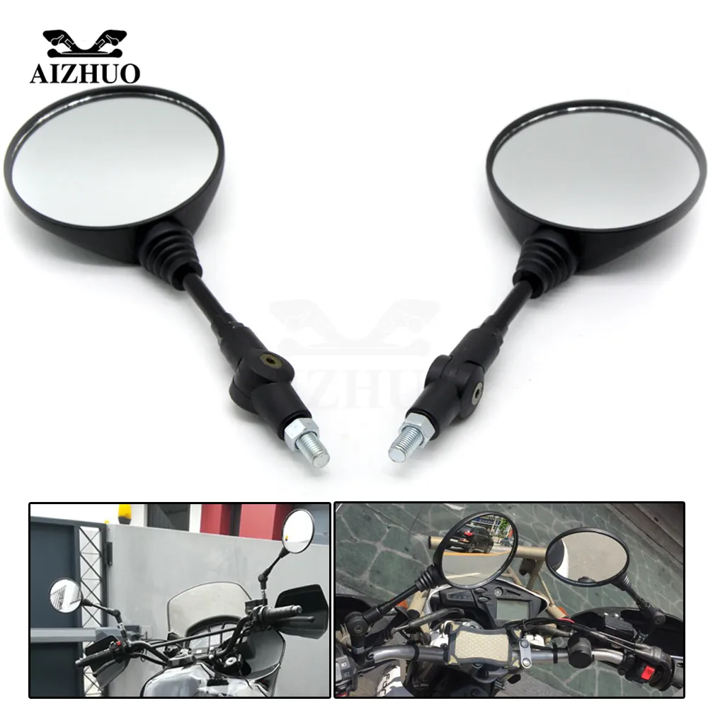 Universal Motorcycle RearView Mirror 8/10 MM folding round Side Miroir For Honda XR250  NC700  NC700X  NC750x CB400 CB500 CB500X