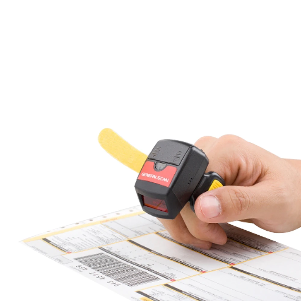 Generalscan (02) صغير ليزر 1d الروبوت بلوتوث/usb حلقة ماسح الباركود gs R1000BT-HP مع شارة gs AB1000