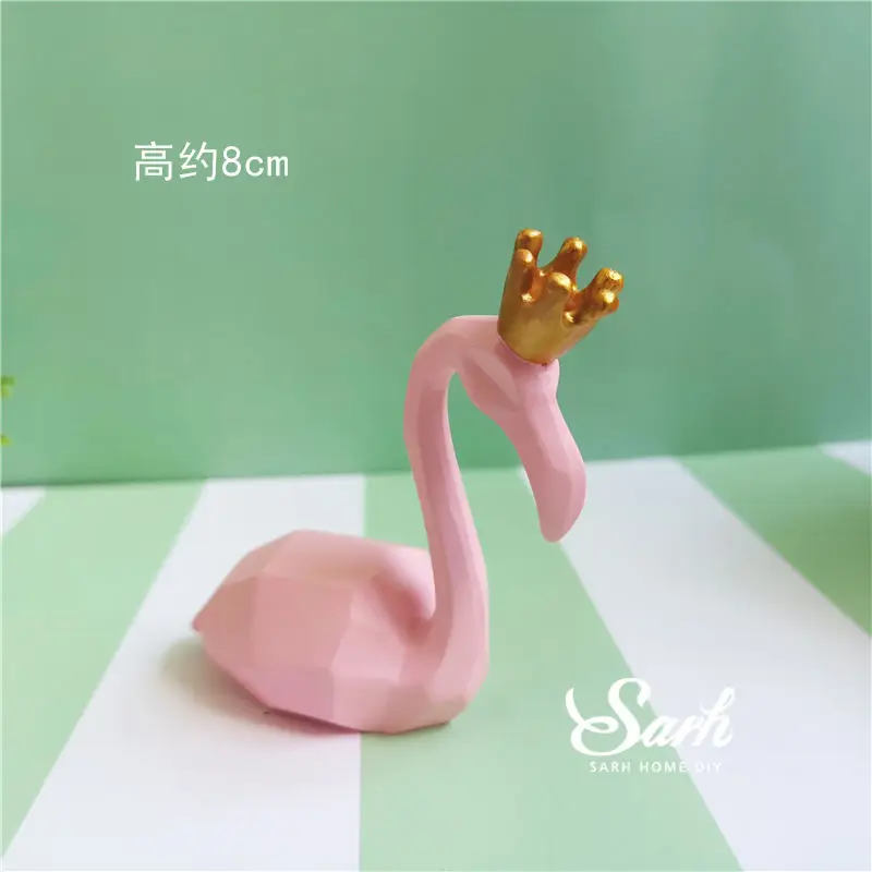 Ins Gold "hello 21 30 40 50 60" торт топперы для юбилея украшения для дня рождения вечерние украшения милые приятные подарки - Цвет: Flamingo crown queen