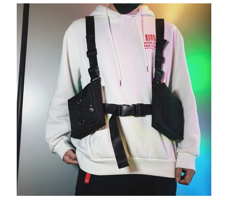 Нагрудная сумка мужская тактическая сумка на плечо в стиле хип-хоп Уличная функциональная тактическая нагрудная сумка Harajuku Kanye модная сумка на пояс