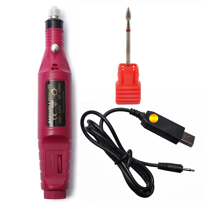 

1 Set Nail Drill Bit Electric Nail File Manicure Machine Gel Cuticle Cutters Drill Design Apparatus New Step Up USB Power Cable