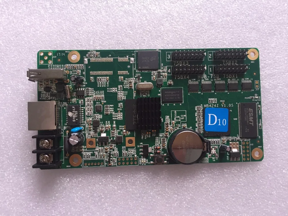 HD-D10 асинхронный 4 * HUB75 интерфейс данных полноцветного светодио дный дисплей управления, 384x64 пикселей, малый размер экрана управления карты