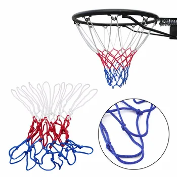 

Standard Durable Nylon Basketball Goal Hoop Net Netting Red White Blue Basketball Net Outdoor Sports Accessories