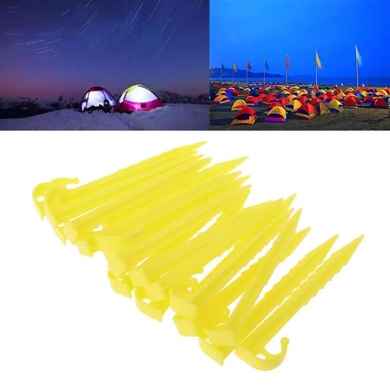 20Pcs Garden Plastic Stakes Tent Pegs for Holding Down the Tents Garden Netting Tarps