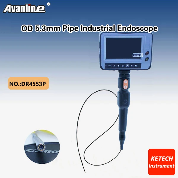Portable 4.3"LCD Endoscope Waterproof OD 5.3mm Pipe Industrial