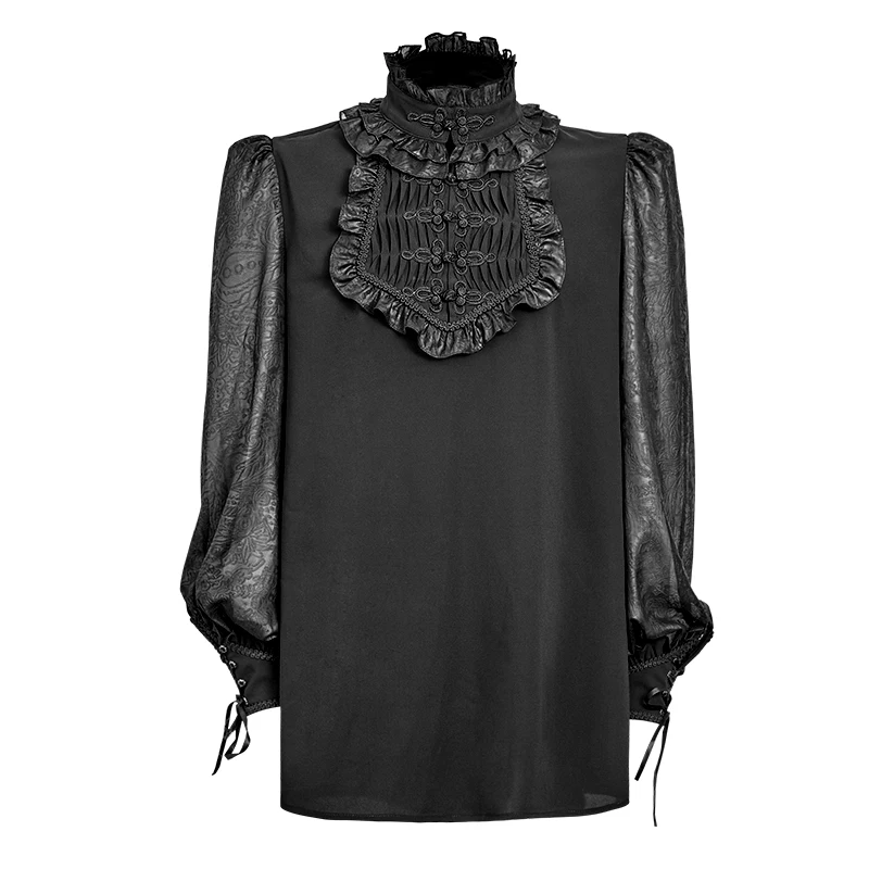 Рубашка на пуговицах в готическом стиле с рукавами фонариками и Y 639|shirt style|shirt with
