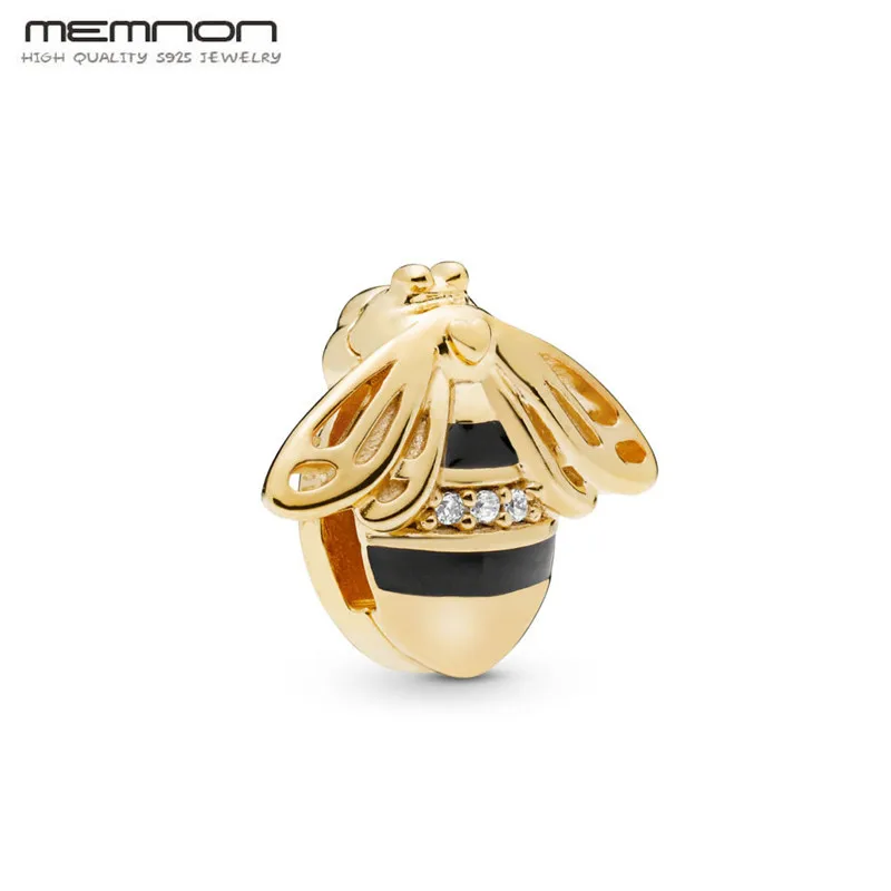 

Spring Reflexions Queen Bee Clip beads Shine gold charms Fit 925 sterling silver beads Bracelet DIY silver 925 jewelry making