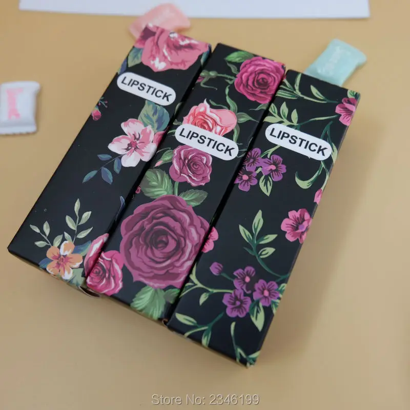 

100pcs/lot Empty Rose Design Packing Box of Lip Tubes, Elagant Lip Tube Packing Boxes, Elegant Paper Packing Boxes, 25x25x90mm