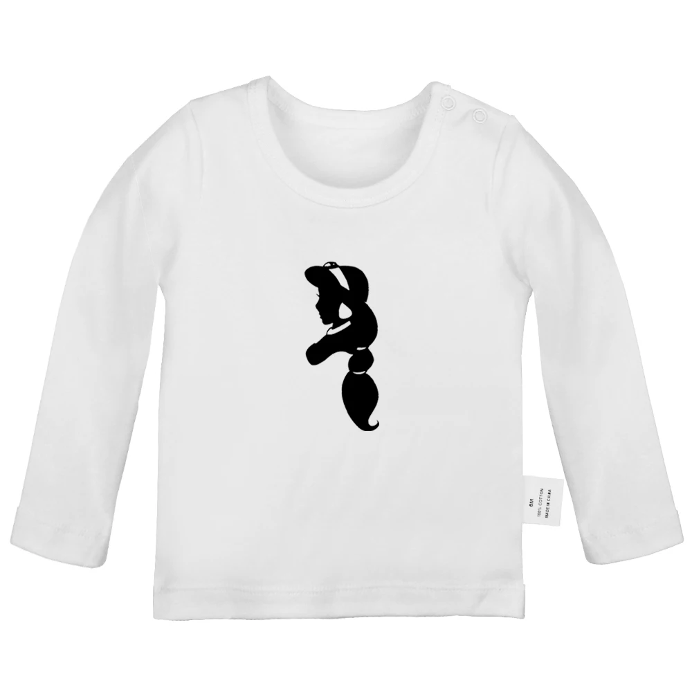Aladdin and the magic lamp Princess Jasmine Design Newborn Baby T-shirts Toddler Graphic Solid color Long sleeve Tee Tops | Детская