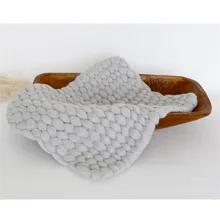 Новорожденных шерстяное одеяло ребенок позирует Beanbag крышка слой фотографии реквизит младенческой корзины набивные