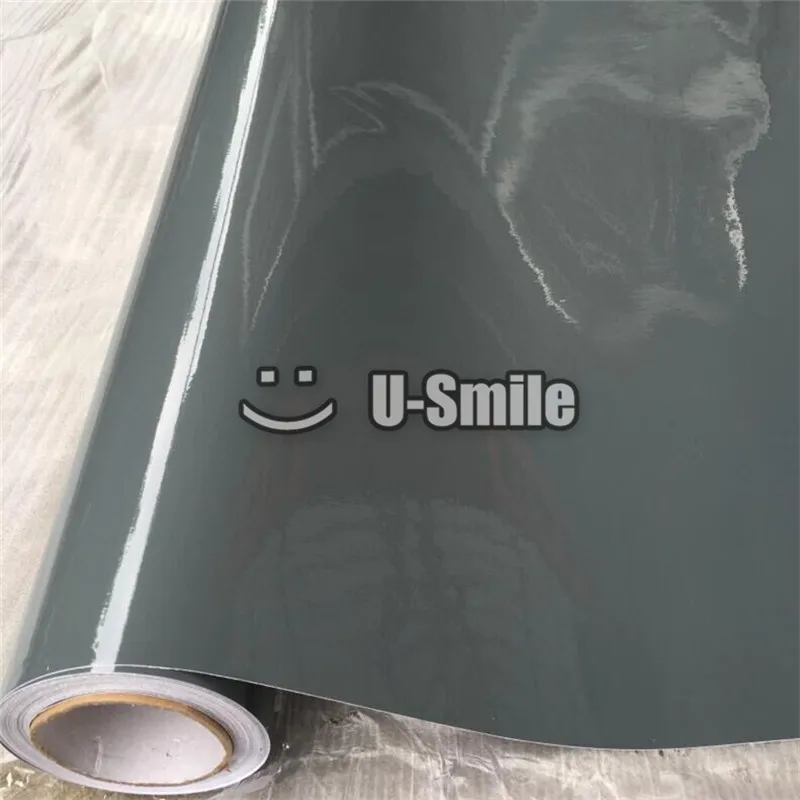 

Super Shiny Glossy Vinyl Film High Gloss Vinyl Cement Grey Car Body Wrap Film with Air Bubble Free 1.52*20m/roll
