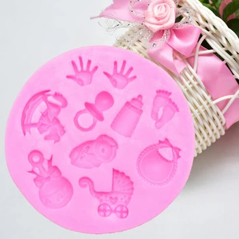 

Baby Shower Party 3D Silicone Fondant Mold for Cake Decorating Cake Sugar Craft Chocolate Molds Tools DIY Fondant Molds