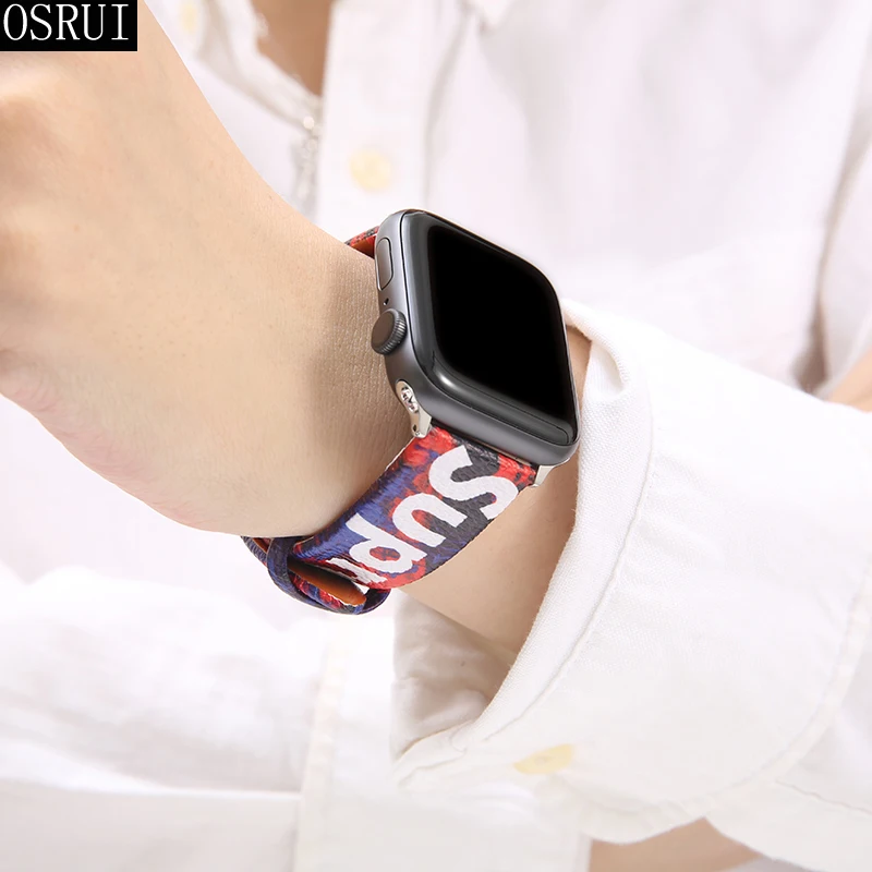 

Strap for Apple watch band 42mm 38mm leather bracelet Surprise belt for correa Apple iwatch 44mm 40mm series 4 3 2 1