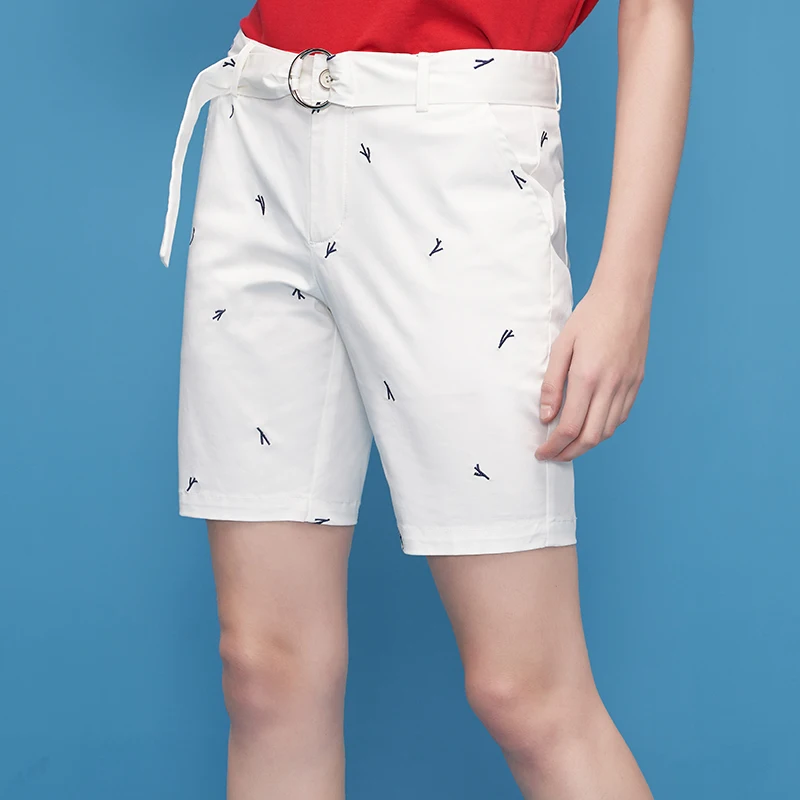 Toyouth Summer New Korean Style Funny branch Embordery straight Shorts women's shorts loose shorts women