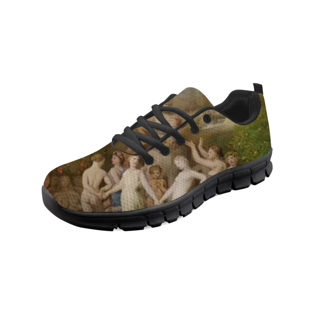 

2019 New Customizable Comfortable Flat Man Sneaker Shoes Spring/Autumn Black Bottom High Quality Painting Art Printing Ingres